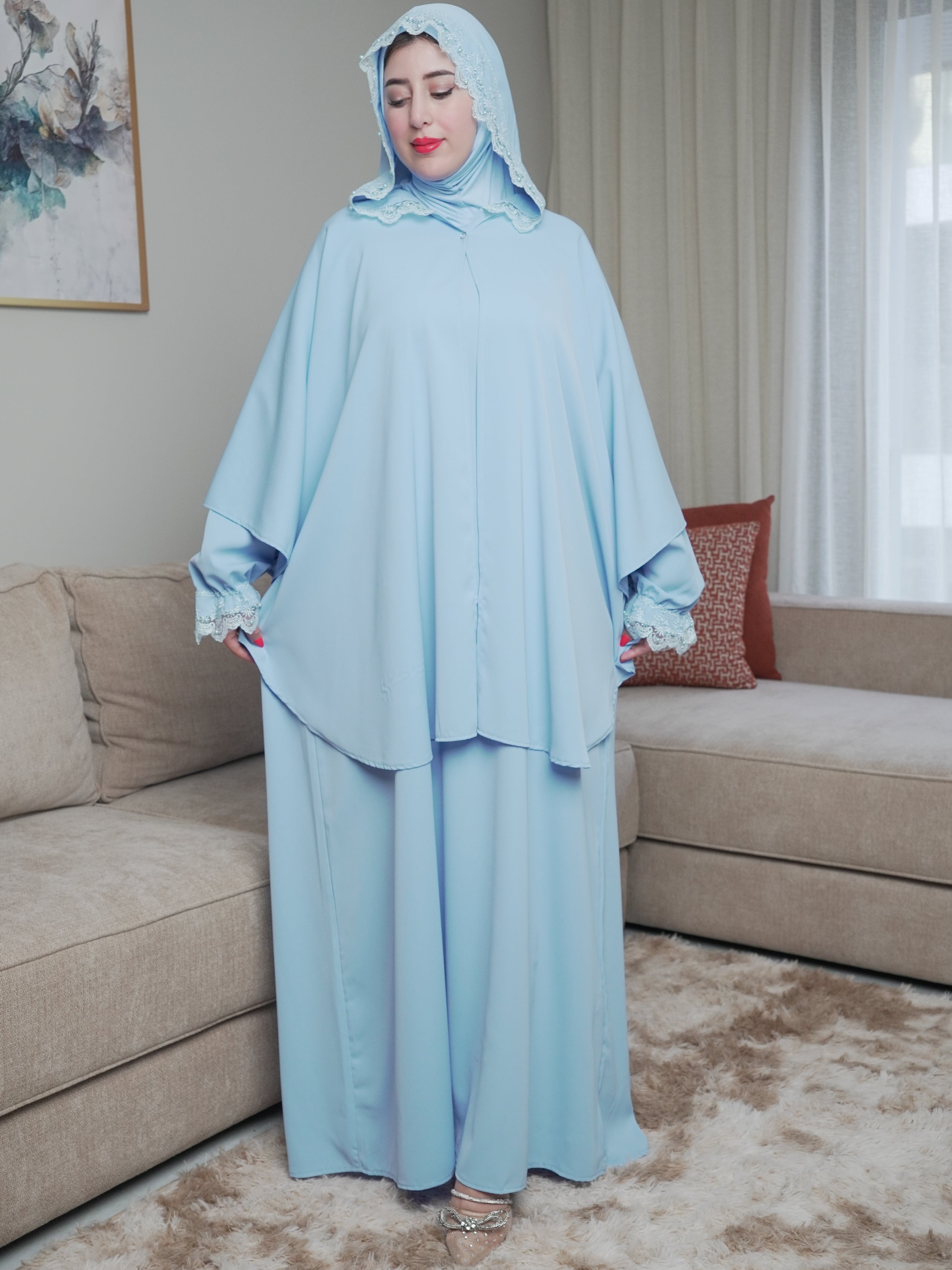 abaya de prière 3 pièces