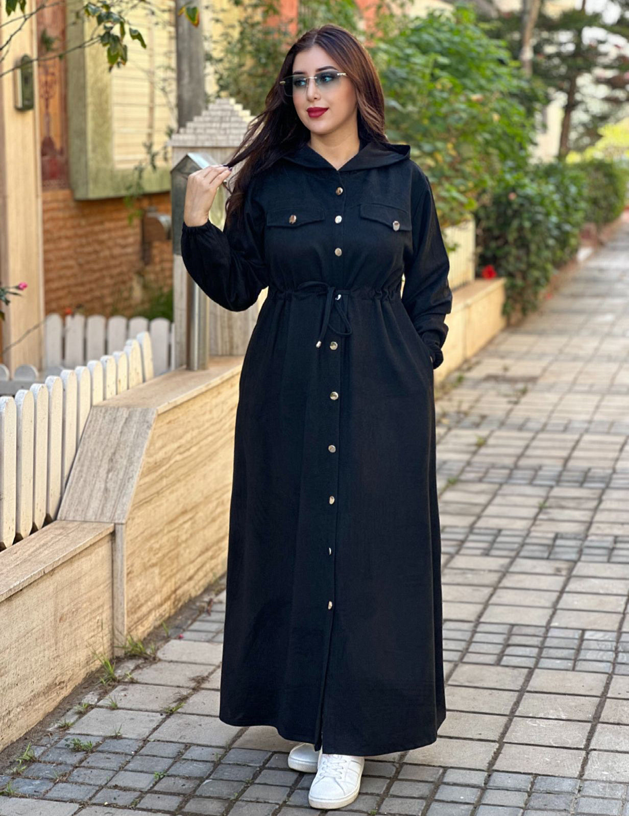 Robe longue à capuche