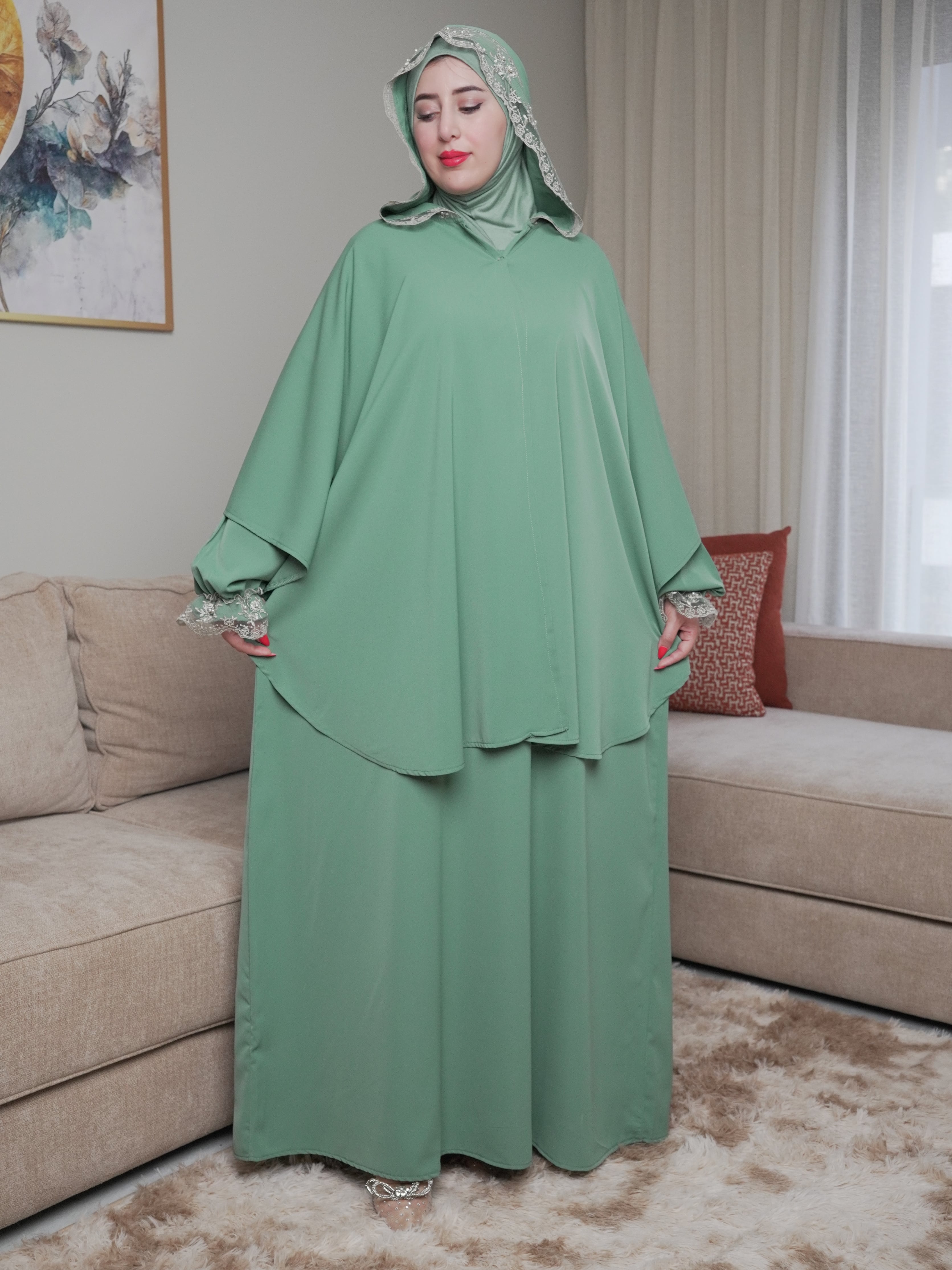 abaya de prière 3 pièces