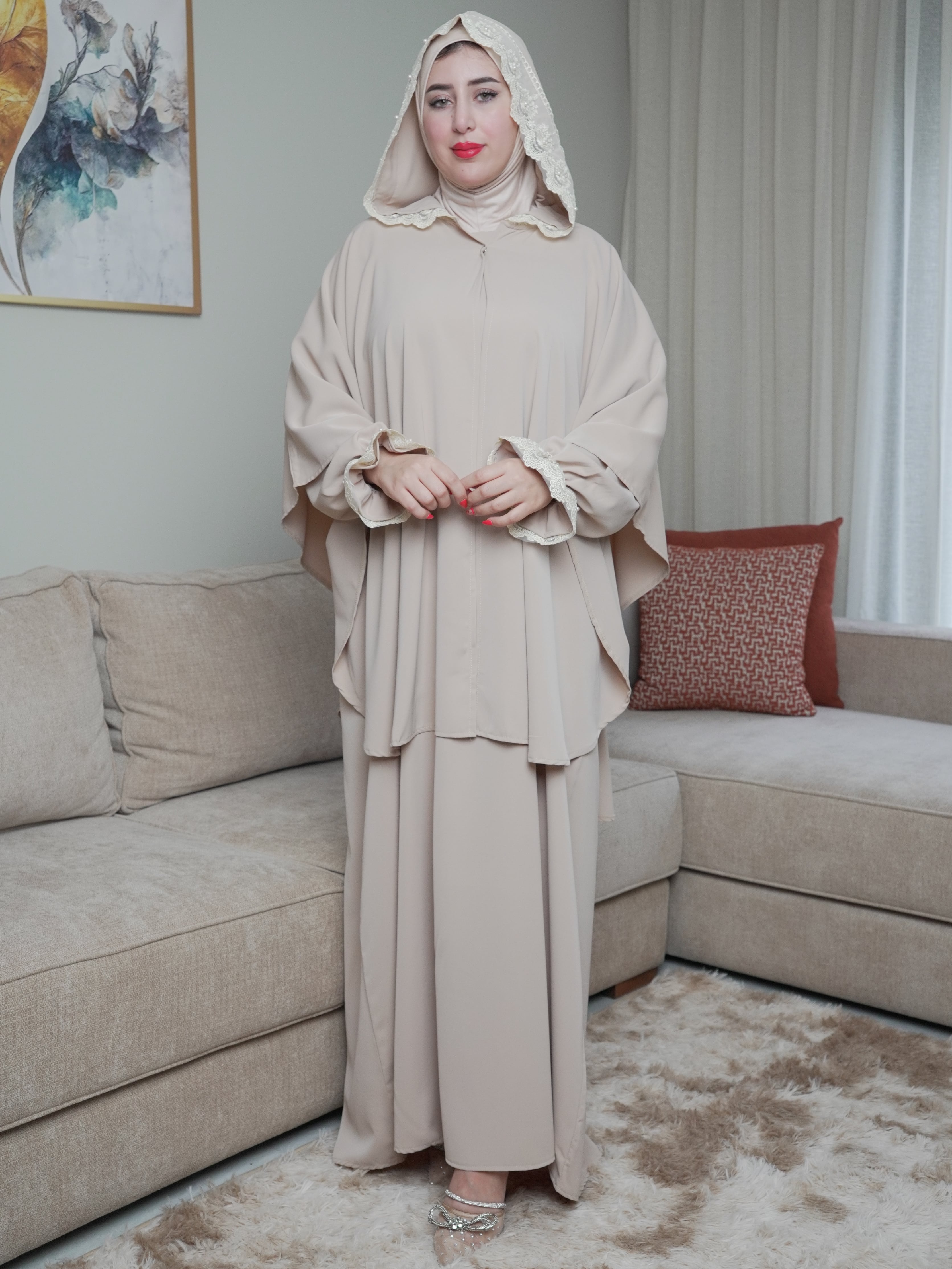 abaya de prière 3 pièces