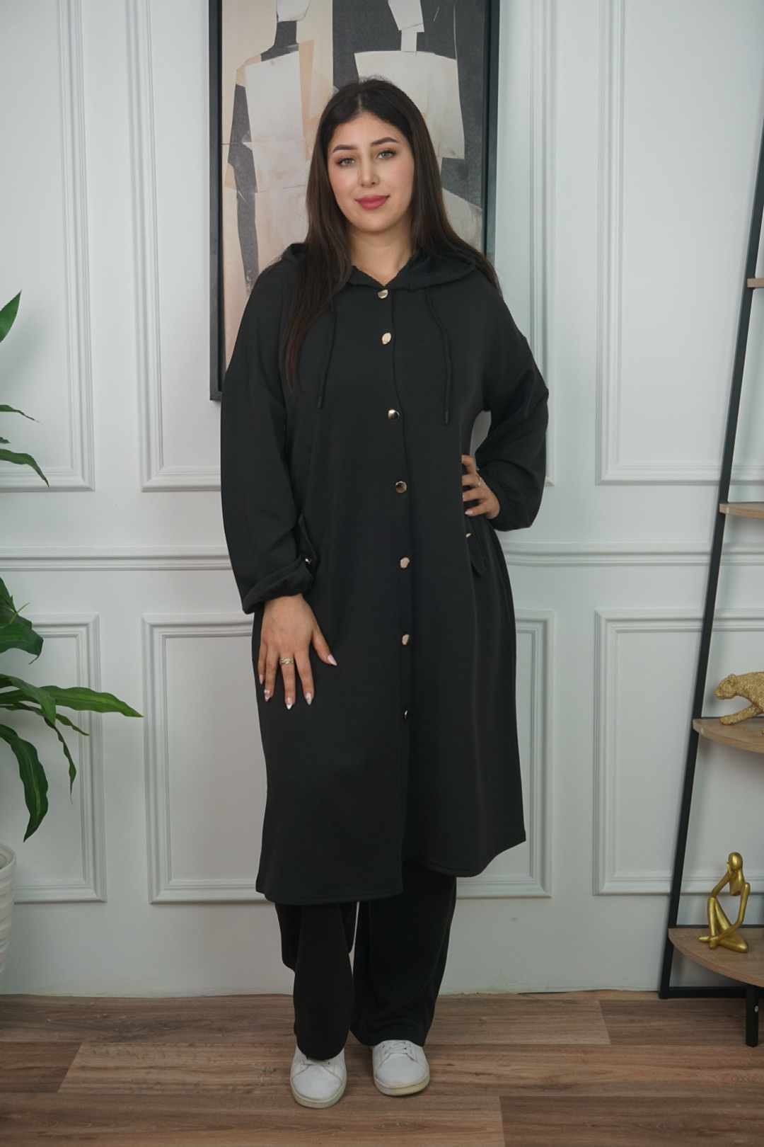 Ensemble Long à Capuche – Élégance & Confort Absolu